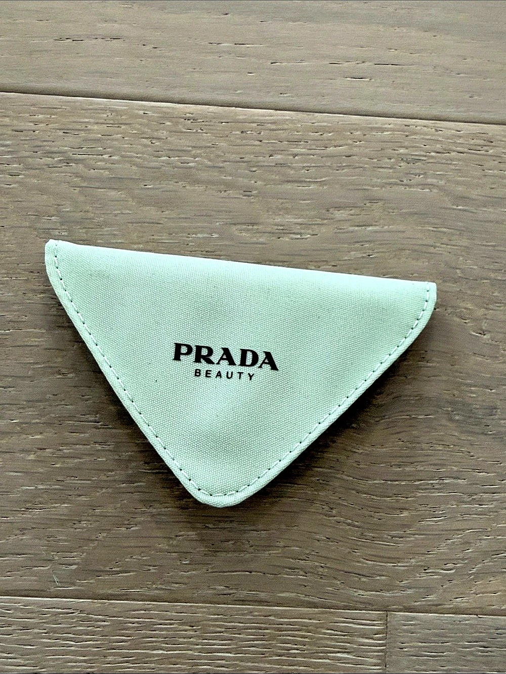 Prada Triangular Makeup Compact Mirror & Pouch Green